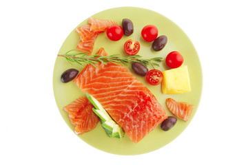 served fresh smoked salmon fillet