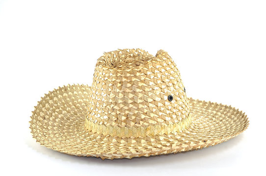 Woven Hat on white background