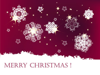 Decorative Christmas background with white snowflakes patterns.