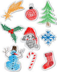 Christmas stickers set © Patrikeevna