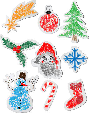 Christmas stickers set