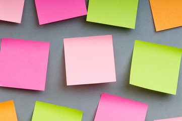 Reminder notes on the bright colorful paper