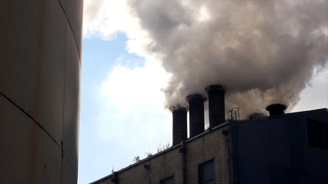 Smoke and steam from industrial plants