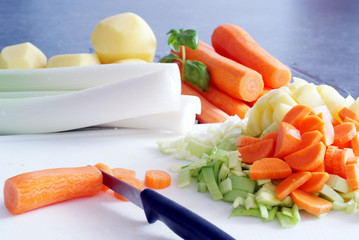 Wintergemüse für Suppe