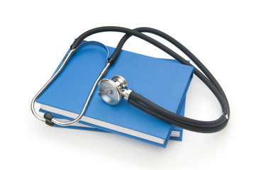 Concept of medical education with book and stethoscope
