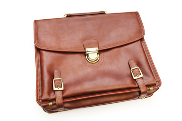 Leather case isolated on the white background