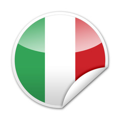 Pegatina bandera Italia con reborde