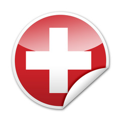 Pegatina bandera Suiza con reborde