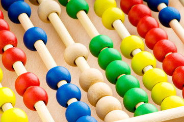 Education concept - Abacus with many colorful beads