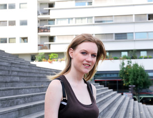 Outdoor portrait young woman