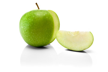 green apple and slice