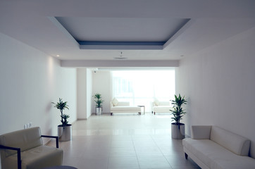 White interior corridor