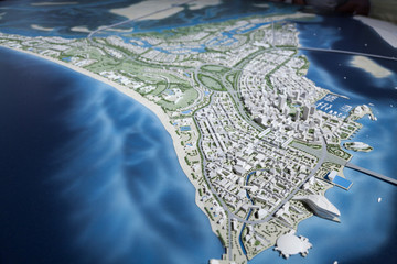 Modern city quay mockup