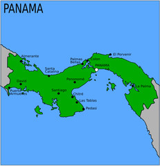 Carte des Villes Principales du Panama