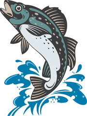 Fototapeta premium Jumping trout