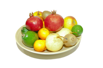 Fruits on white