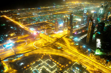 Fototapeta na wymiar Panorama dół miasta Dubai city - Zjednoczone Emiraty Arabskie