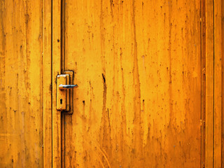 steel door painted Orange color