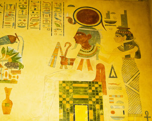 Egyptian concept with paintings on the wall