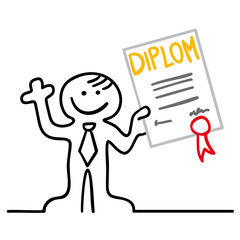 Naklejka premium figur mit diplom