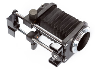 Macro bellows, used in close-up photography