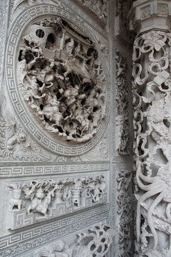 Ornate Chinese wall sculpture