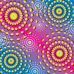 Washable wall murals Psychedelic Riotous Ripples  (motion illusion)