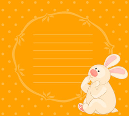 Vector cartoon little toy bunny
