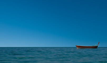 Solitary boat in the Ocean