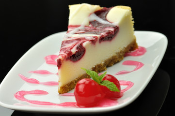 cheesecake with cherries