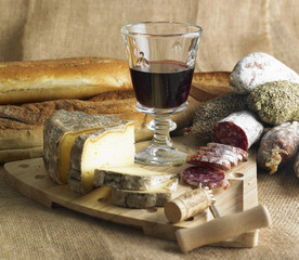 still life with red wine