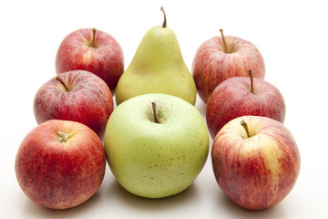 Grünes und rote Obst