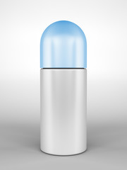 A render of a closed roll-on deodorant bottle