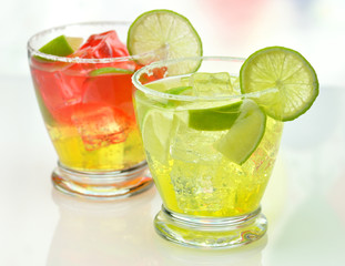 cold drinks with lime