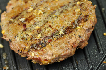 hamburger on a grill