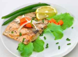 salmon fillet with vegetables