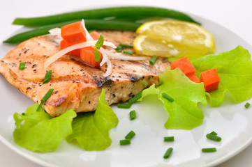 salmon fillet with vegetables