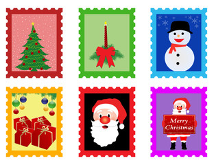 Christmas post stamps