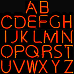 Full Neon Latin Alphabet