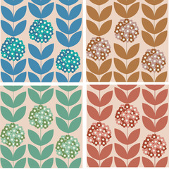 Retro floral seamless pattern