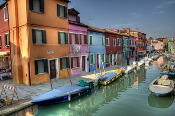 Obraz na płótnie Canvas Fondamenta Cavanella Houses, Burano, Veneto, Italy