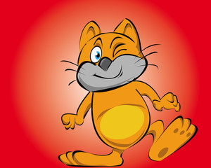 vector funny cat