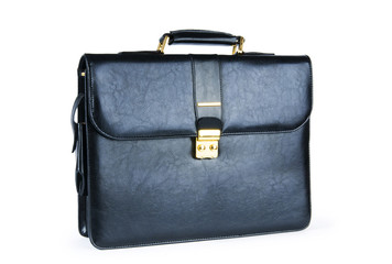Leather case isolated on the white background
