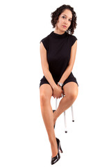 Beautiful woman sitting on a chair