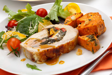 Pork Tenderloin Roulade and Salad