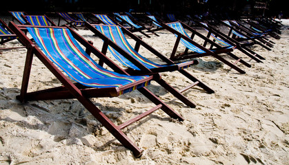 Rest bench on beach
