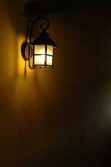 Lamp on the wall.