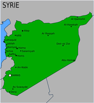Carte des Villes Principales de Syrie