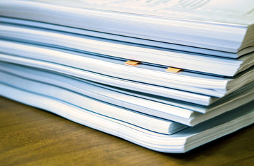 Documents on table