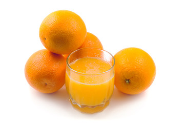 orange juice and orange fruit